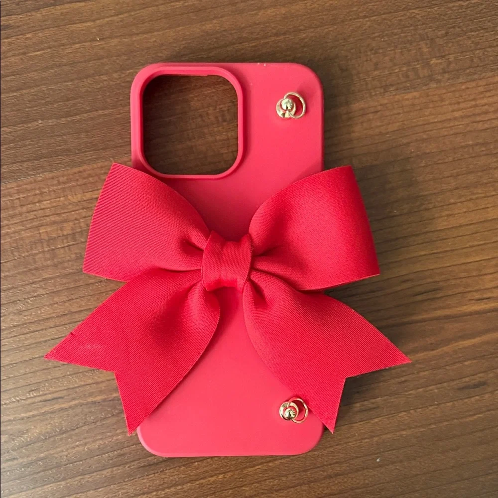 heyday Red Bow iPhone Case with Gold Studs